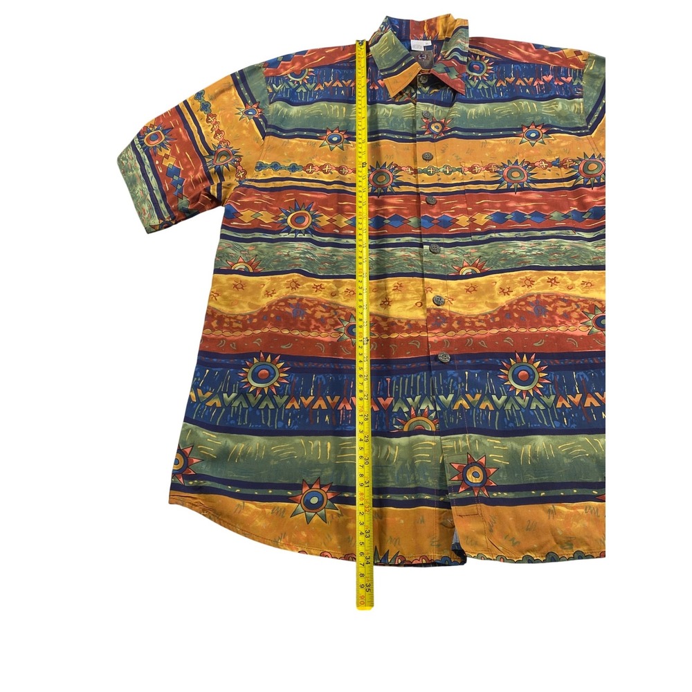 The Territory Ahead XL Southwest Aztec Shirt Bold Print Cotton Button Up - Picture 5 of 12